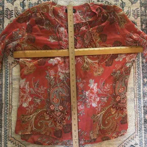 A.N.A. A New Approach Floral Paisley Lace-Up Blouse - Picture 10 of 10